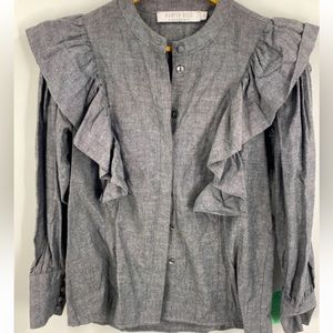 Hunter Bell Chambray Ruffle top